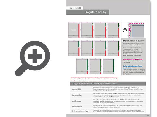 Product Bild registerbl__tter_f__r_din_a4__11-teilig__einseitig_bedruckt_(4_0)